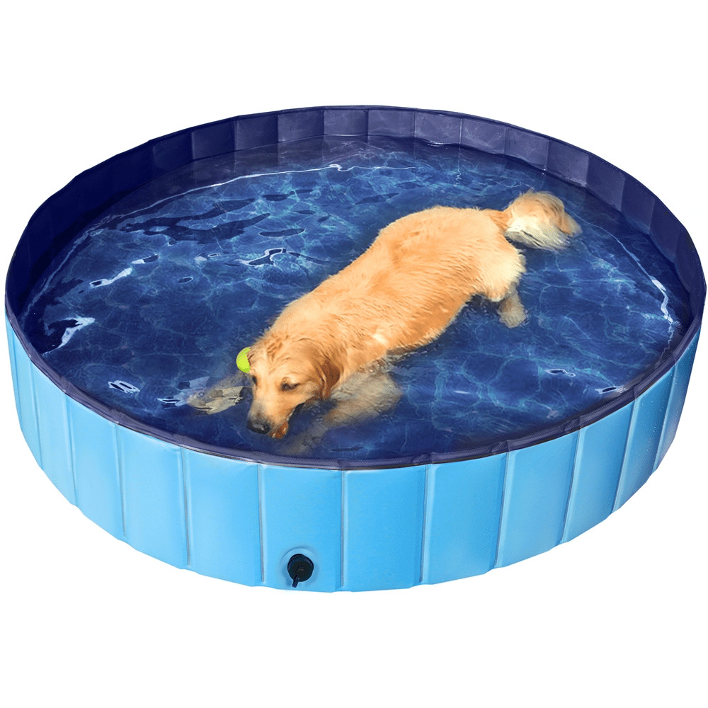 Alden Design 63'' Foldable Pet Swimming Pool for Indoor and Outdoor, Blue gallery