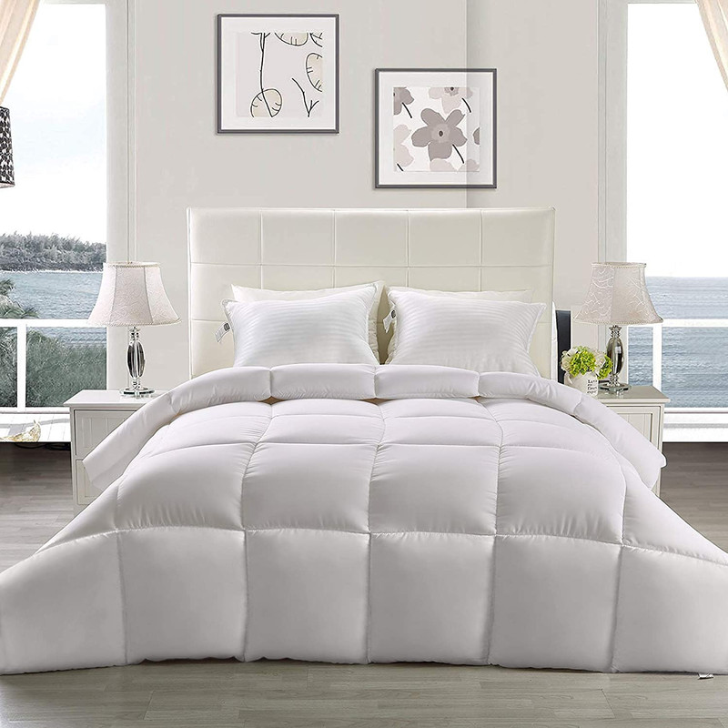 Bedding down Alternative Comforter (Queen, White) - All Season Comforter - Plush gallery