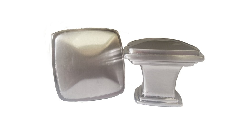 Cabinet Pull or Knob Brushed Nickel Square Transitional Modern Kitchen Drawers
