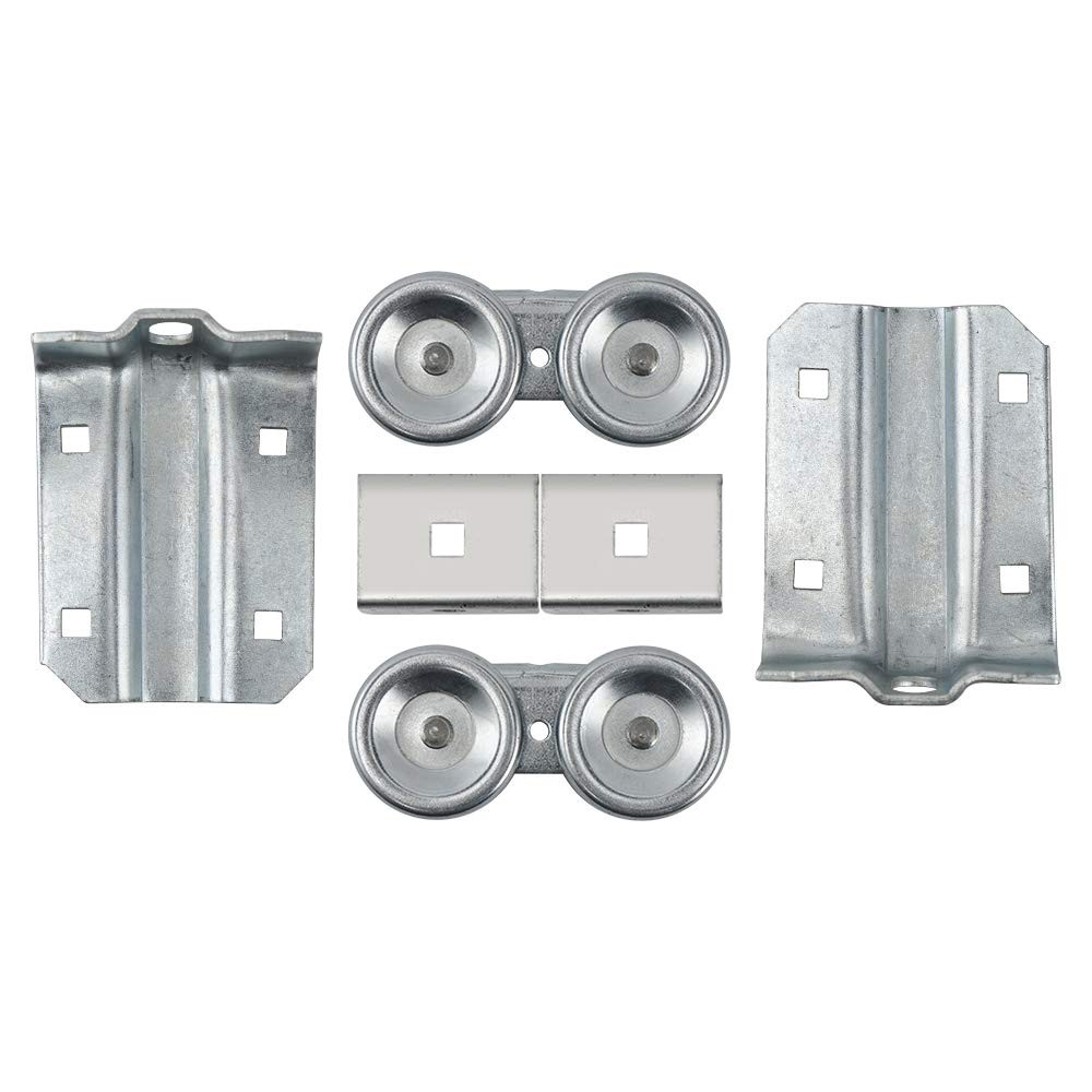 2 Set Box Rail Hanger Kit Exterior Barn Door Hardware 225 lbs Load Zinc gallery