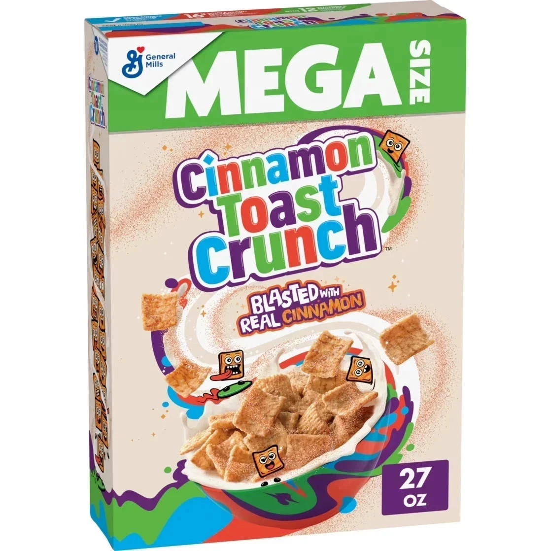 Cinnamon Toast Crunch Breakfast Cereal, Crispy Cinnamon Cereal, Mega Size, 27 oz gallery