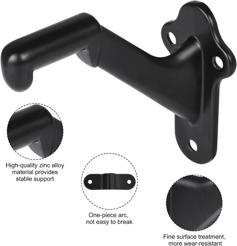 RealPlus Handrail Bracket, 3" Staircase Hand Rail Brackets for Stair Railing gallery