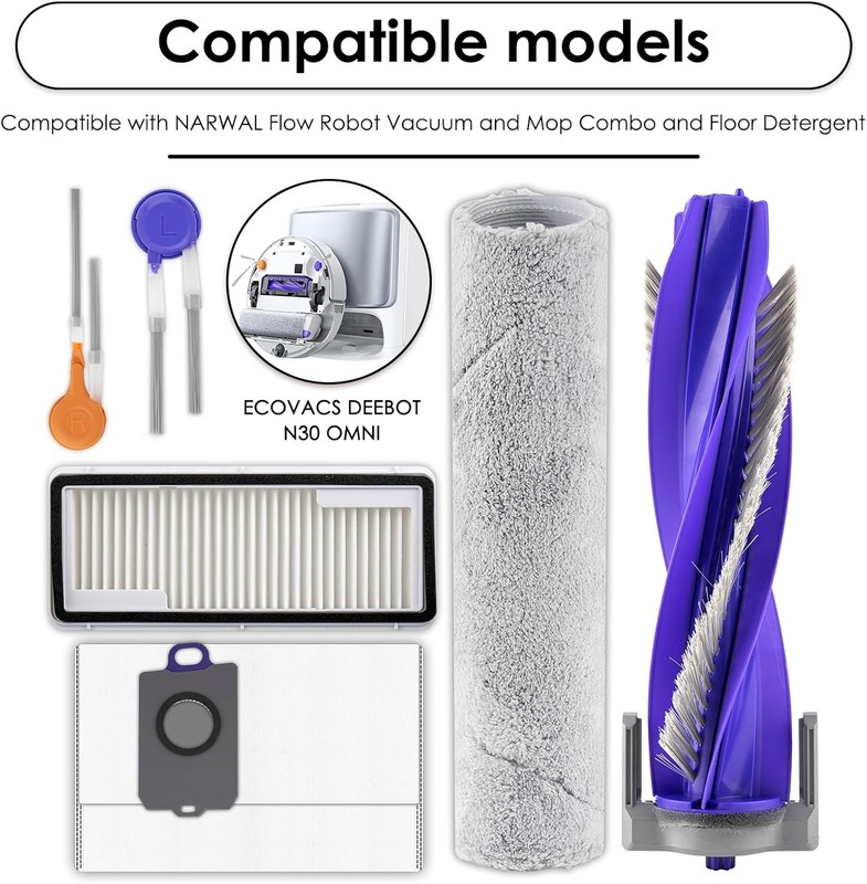 12 Pack Flow Replacement Parts Compatible with Narwal Flow Robot Vacuum Cleaner gallery
