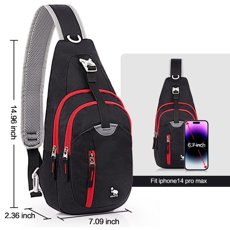 Crossbody Pack Chest Shoulder Sling Backpack One Strap Lightweight Pouch Day ... 2