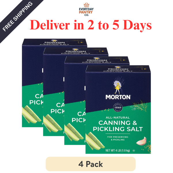 Morton Canning & Pickling Salt for Preserving and Pickling, 4 LB Box (4 pack) gallery