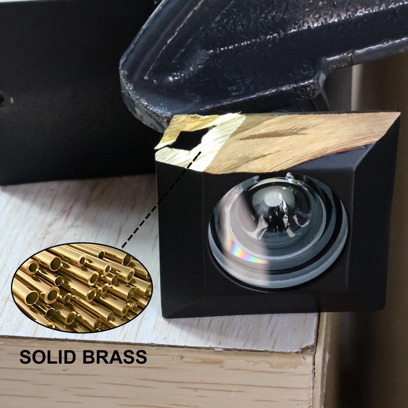 Earl Diamond Solid Brass Square Hd 220 Degree Door Viewer Peephole 28Mm Drill gallery