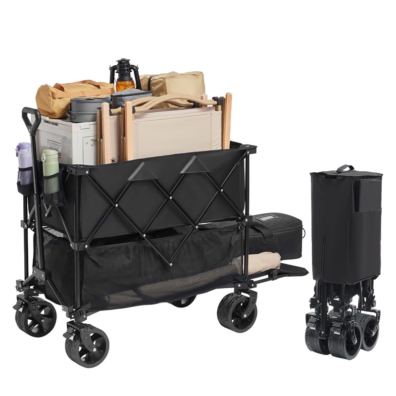 VEVOR Collapsible Folding Wagon 400L Beach Wagon Cart Heavy Duty 225 lbs gallery