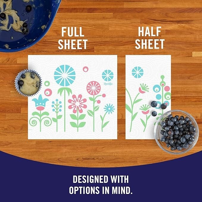 Pick-A-Size Paper Towels, Spirited Prints, 6 Double Rolls = 12 Regular gallery
