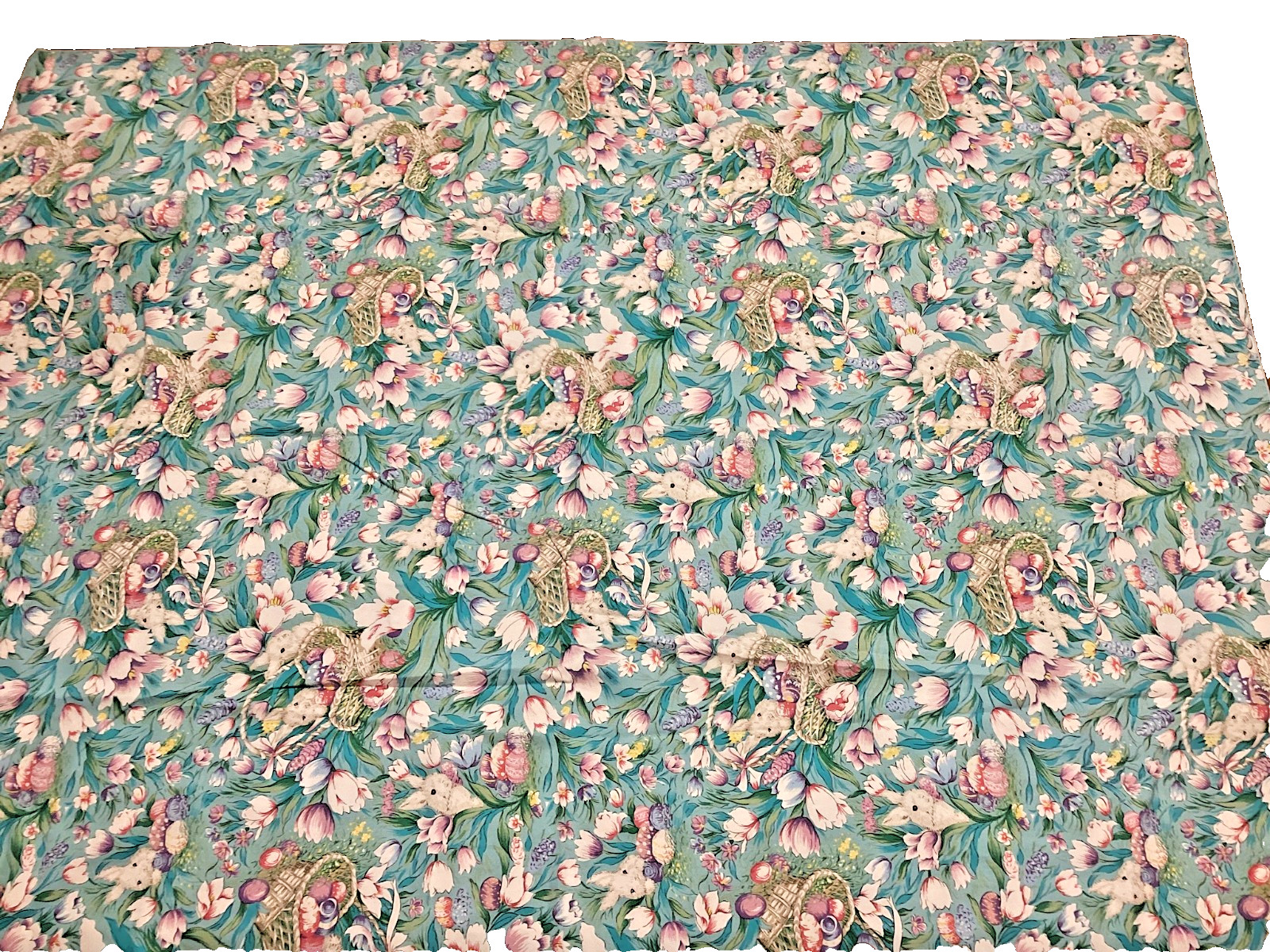 Easter Tablecloth Bunny Rabbit Basket Colored Eggs Holiday Celebration 60x80 gallery