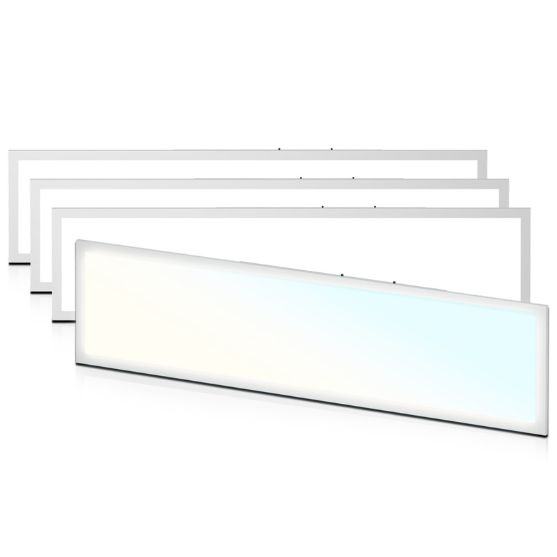 4 Pcs 1x4 LED Flat Panel Troffer Light 4000LM 5000K Dimmable Drop Ceiling Light gallery