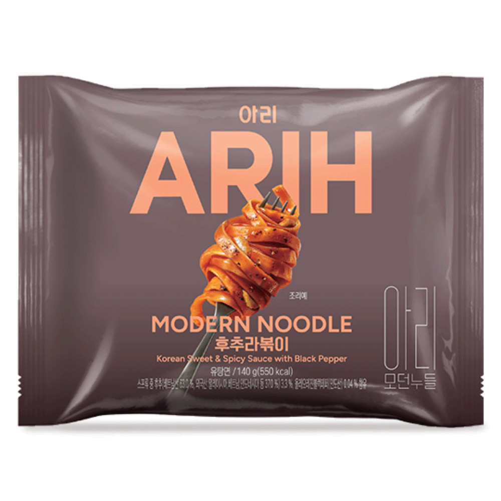 ARIH Modern Noodle Black Pepper Rabokki 130g x4 Korean Stir Fried Ramen gallery