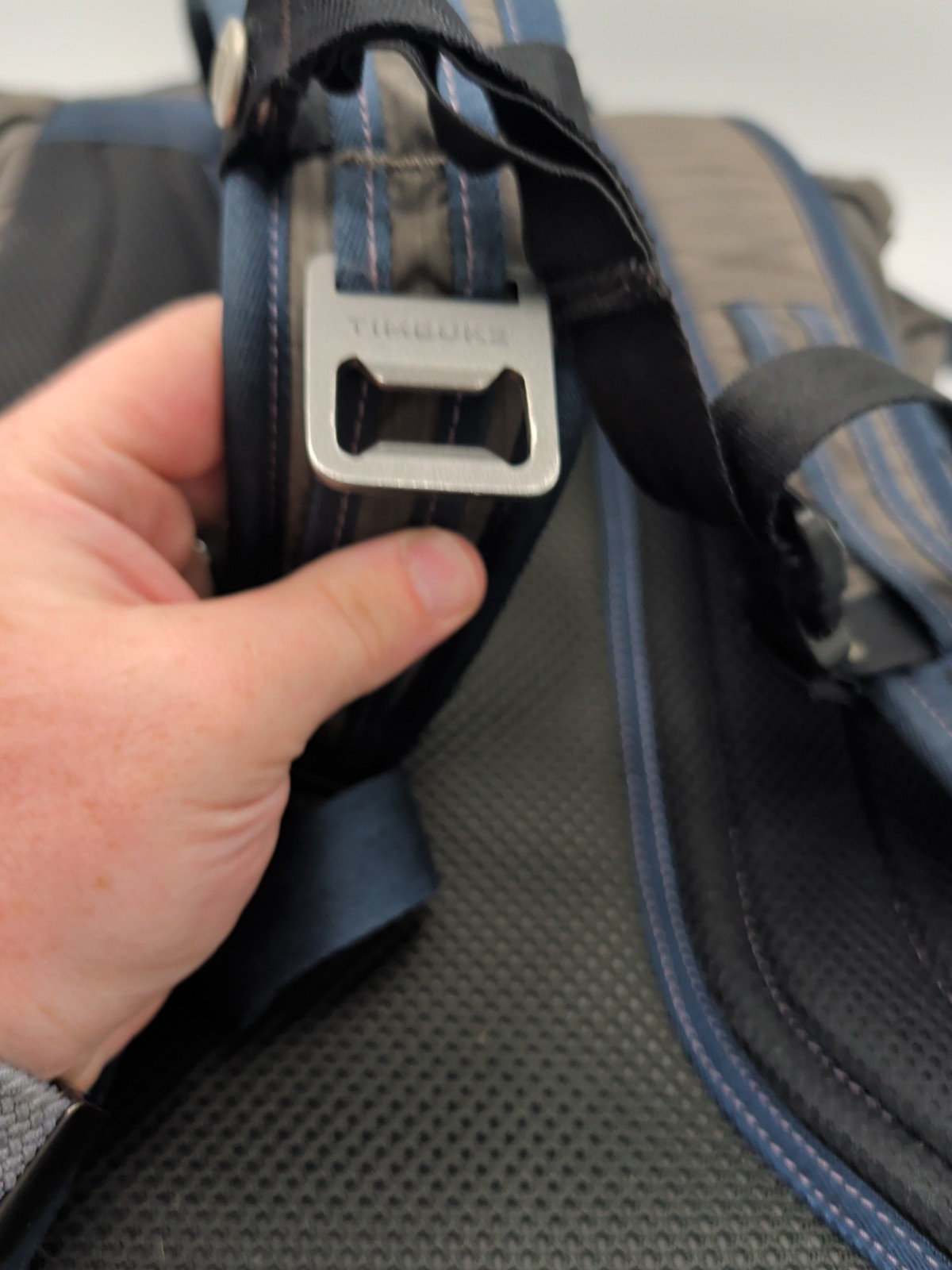 Timbuk2 Lux Waterproof Roll Backpack Day Pack Grey, Navy Blue  4