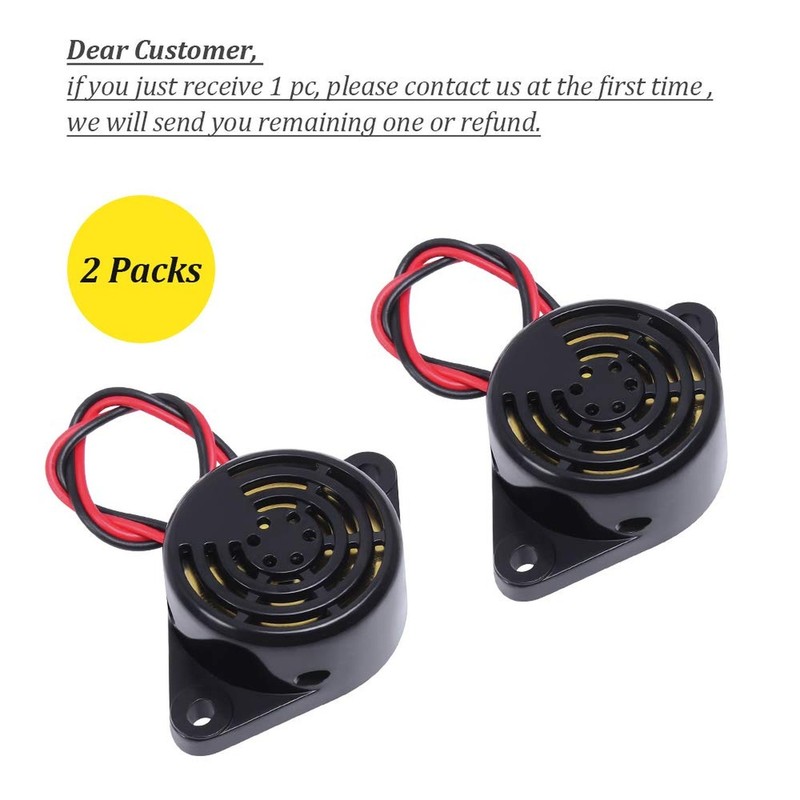 2 PCS Piezo Buzzer, Icstation Buzzer Alarm 12V Electronic Beep Buzzer 100dB P... gallery