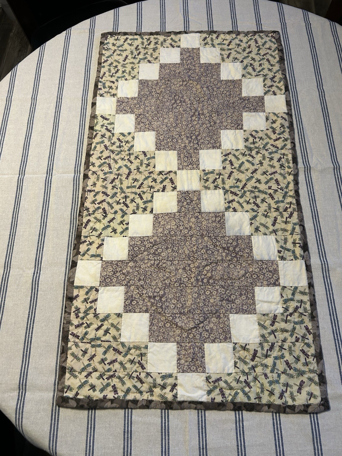 Handmade Quilted Table Runner Dresser Scarf 33-5/8" x 18 -1/4" Square Dance gallery