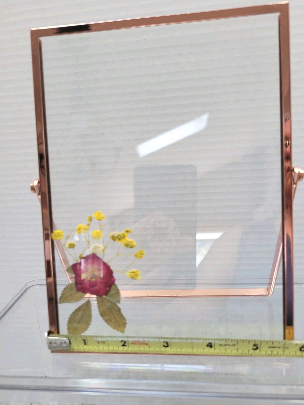 Pretty Pressed Dried Flower Rose Gold Tabletop Picture Frame 5.5"x8" gallery