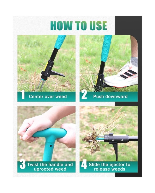 Breeze Touch 39" Weed Pulling Tool, 3-Claw Detachable Weed Puller T... Fast Ship gallery