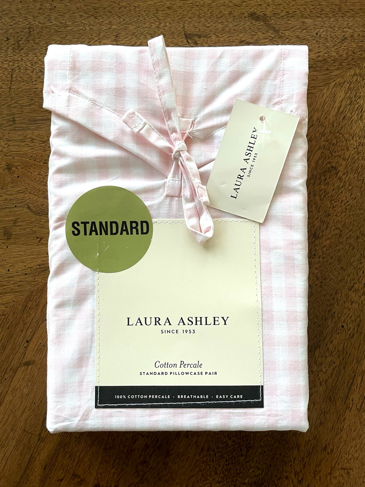 Laura Ashley GRACIES GINGHAM PINK STANDARD Pillowcases Set of 2 gallery