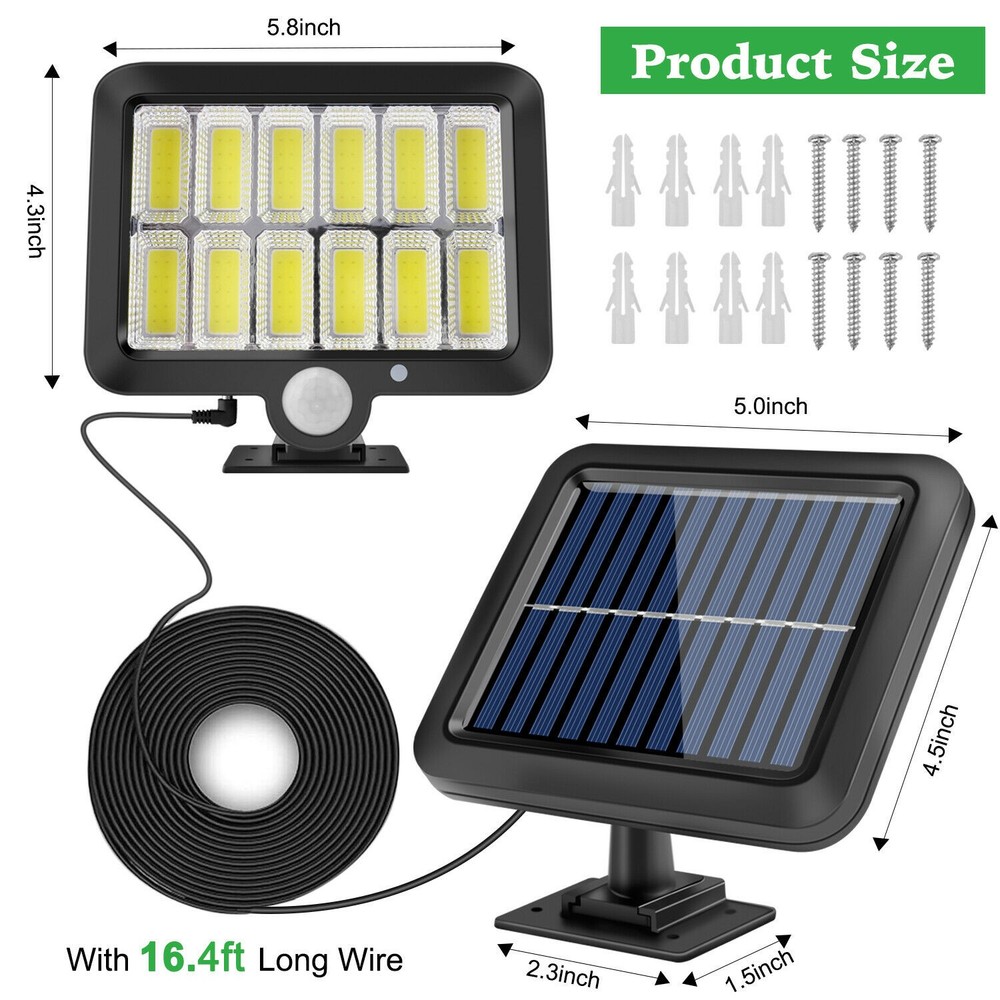 1-4X Outdoor Solar Wall Light LED Motion Sensor Bright Flood Street Lamp 3 Modes
