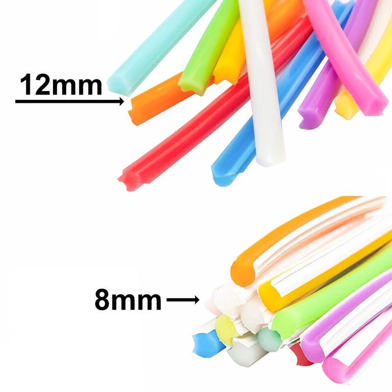 Separated Neon Flexible LED Light Strip Cover 8/12mm Bendable Silicone Diffuser gallery