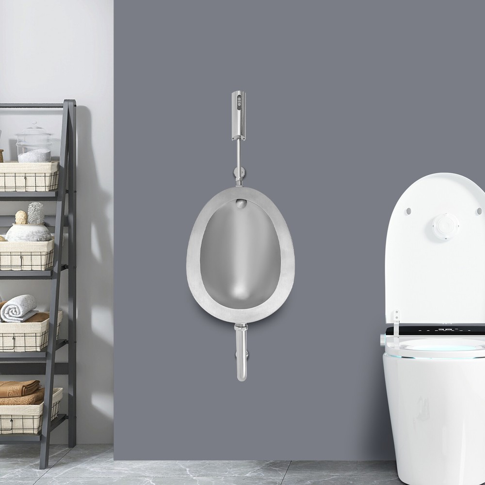 Modern Stainless Steel Automatic Sensing Sensor Silver Urinals for Male Toilet