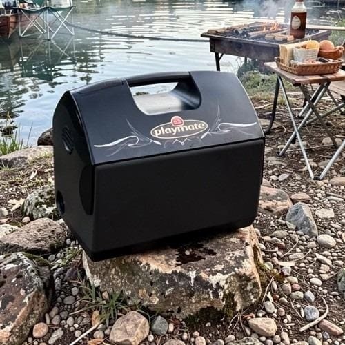 IGLOO PlayMate PM Elite Pinstripe 16 Quart Cooler - Black & Gray - Vintage 90s gallery