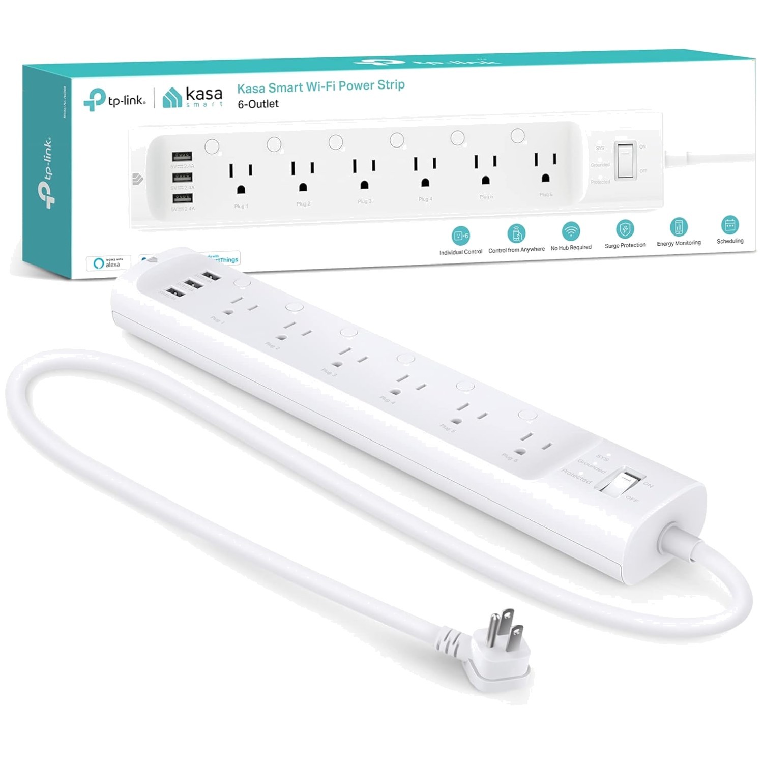 Kasa Smart Power Strip HS300 with 6 Outlets & 3 USB Ports gallery