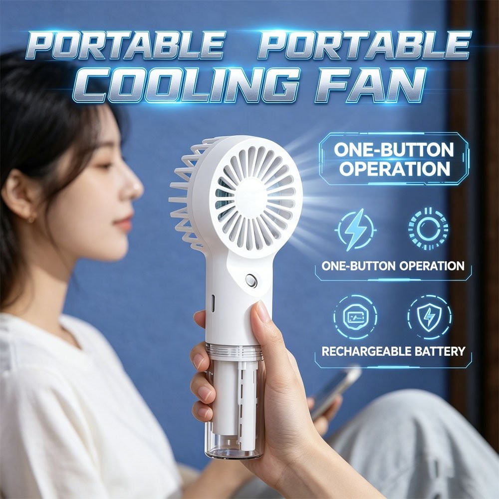 Portable Handheld Misting Fan Desktop Humidifying Adjustable Speed Humidifier gallery