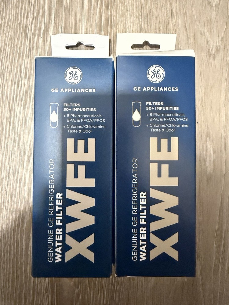 2 PACK AUTHENTIC GE XWFE Replacment Refrigerator Water Filter Wirb RFID chip