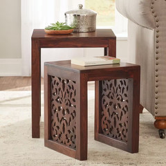 Maharaja Walnut Brown 2-Piece Nesting End Table