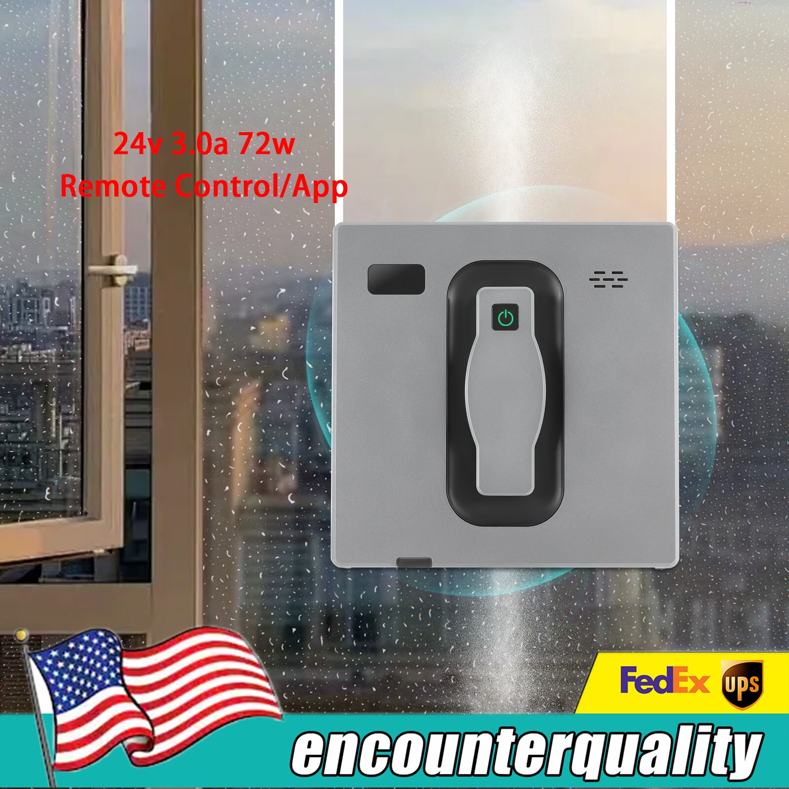 Automatic Window Vacuum Cleaner Cleaning Robot With Remote Auto Water Spray 65dB gallery