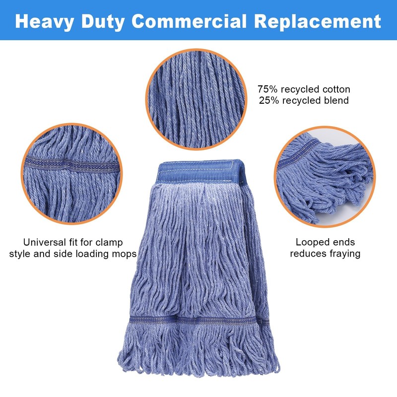 2 Pack Mop Head Replacement Cleaning Heavy Duty Mop Head Commercial Replaceme... gallery