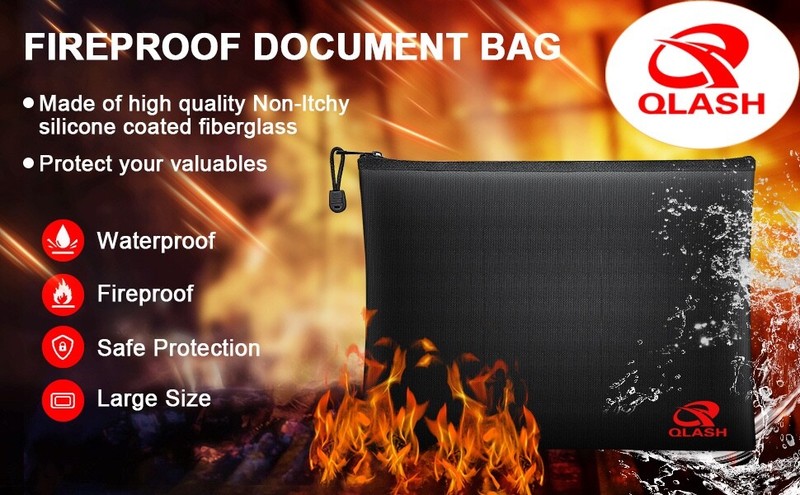 2000℉ Large Fireproof Document Bag, 13.4X 9.4 in Upgrade Fire Proof money Pouch gallery