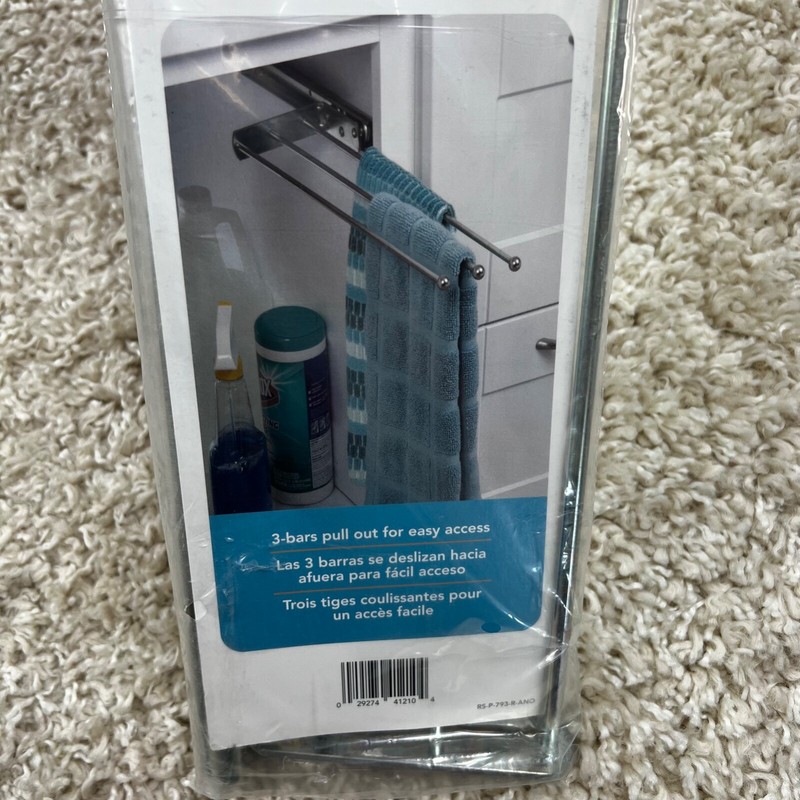 Real Solutions 3 bar Pullout Towel Rack Silver gallery