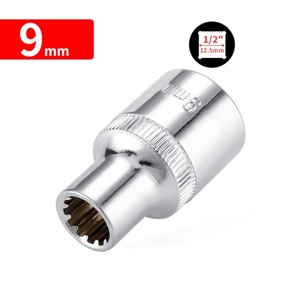 Short Socket Head 1/2 Inch Drive 9mm-32mm Chrome Plating Chrome Vanadium Steel gallery