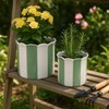 Ceramic Planter Pots – Planters for 6"L x 6"W x 6"H and 8"L x 8"W x 7"H Green gallery