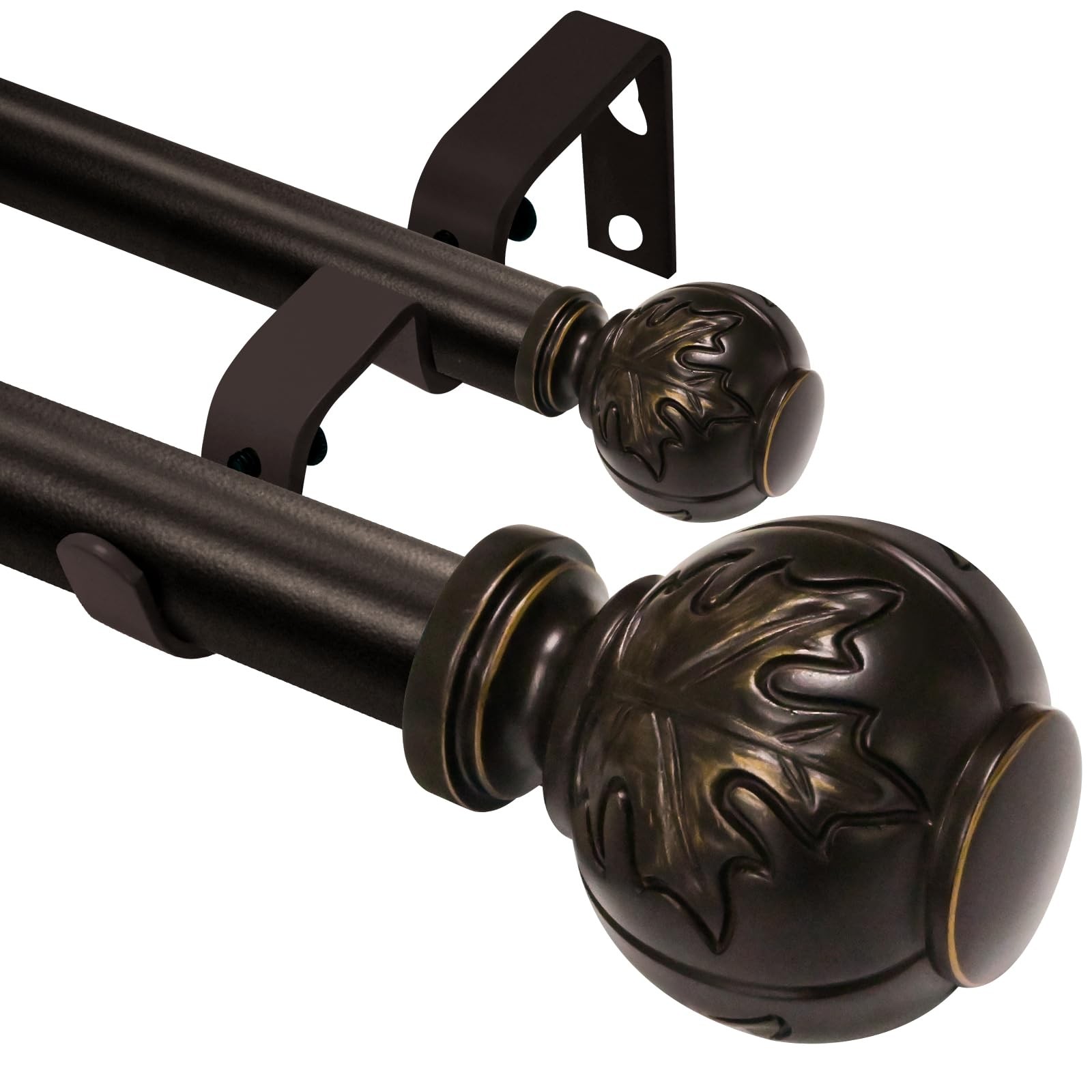 Heavy Duty Adjustable Double Curtain Rod for Windows 28 to 48 Inches – 1 Inch... gallery