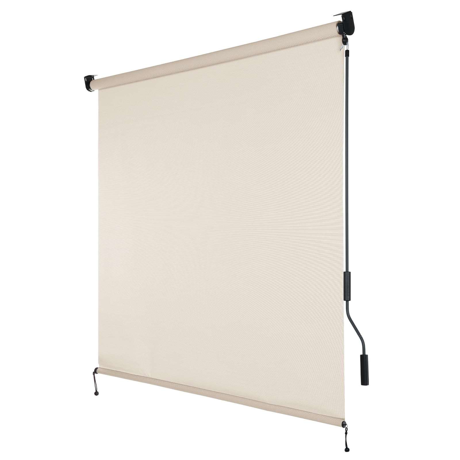 5% Openness Cordless Solar Fabric Roller Shade, 4'W x 8'H Sun Shade for Outdo... gallery