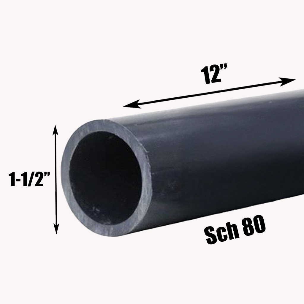 1-1/2" Schedule 80 PVC Pipe | Gray | Custom Cut Lengths 12"-96" | Pressure Rated gallery