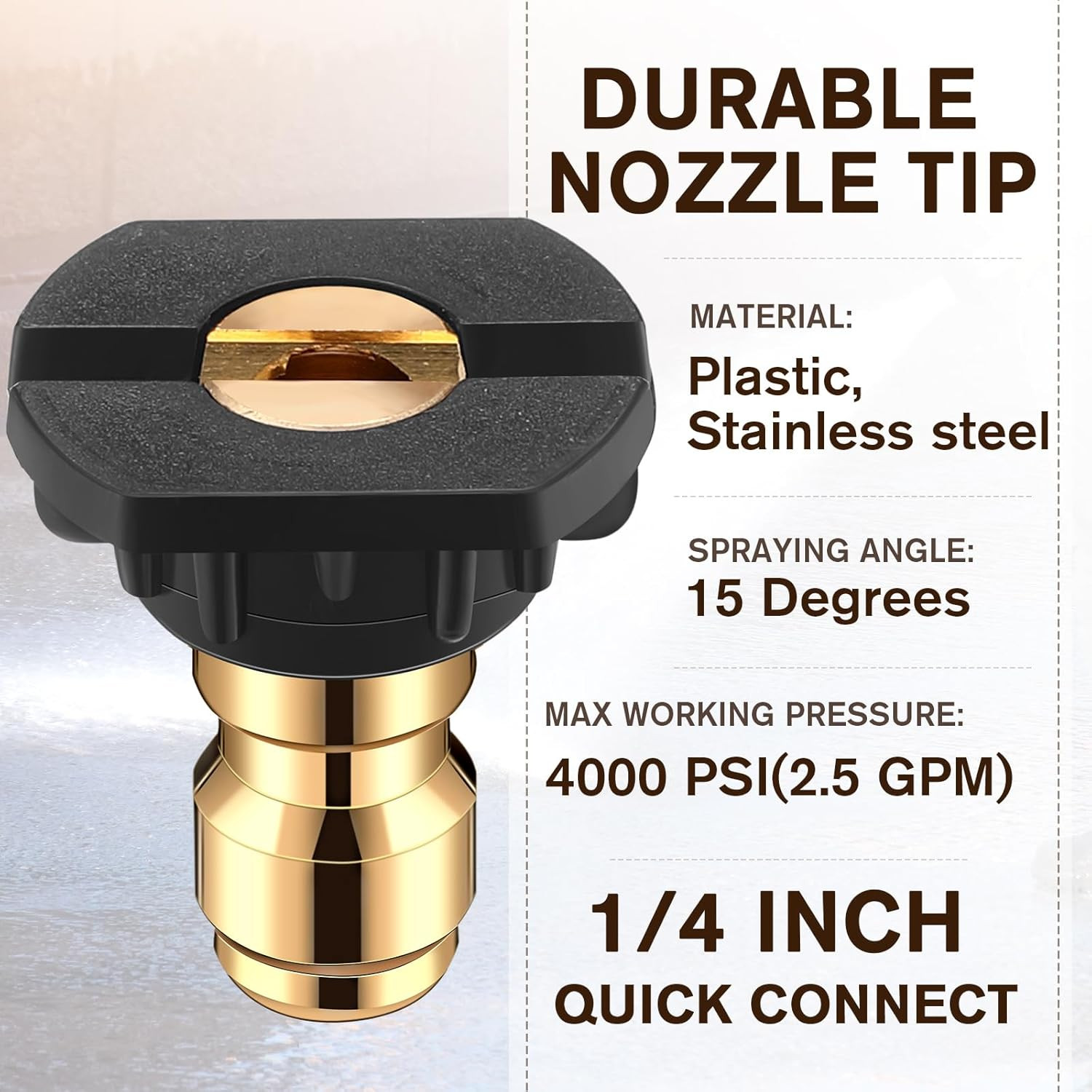 1/4 Inch Pressure Washer Nozzle Tips Quick Connector 2.5 Gpm 4000 Psi Power Wash gallery