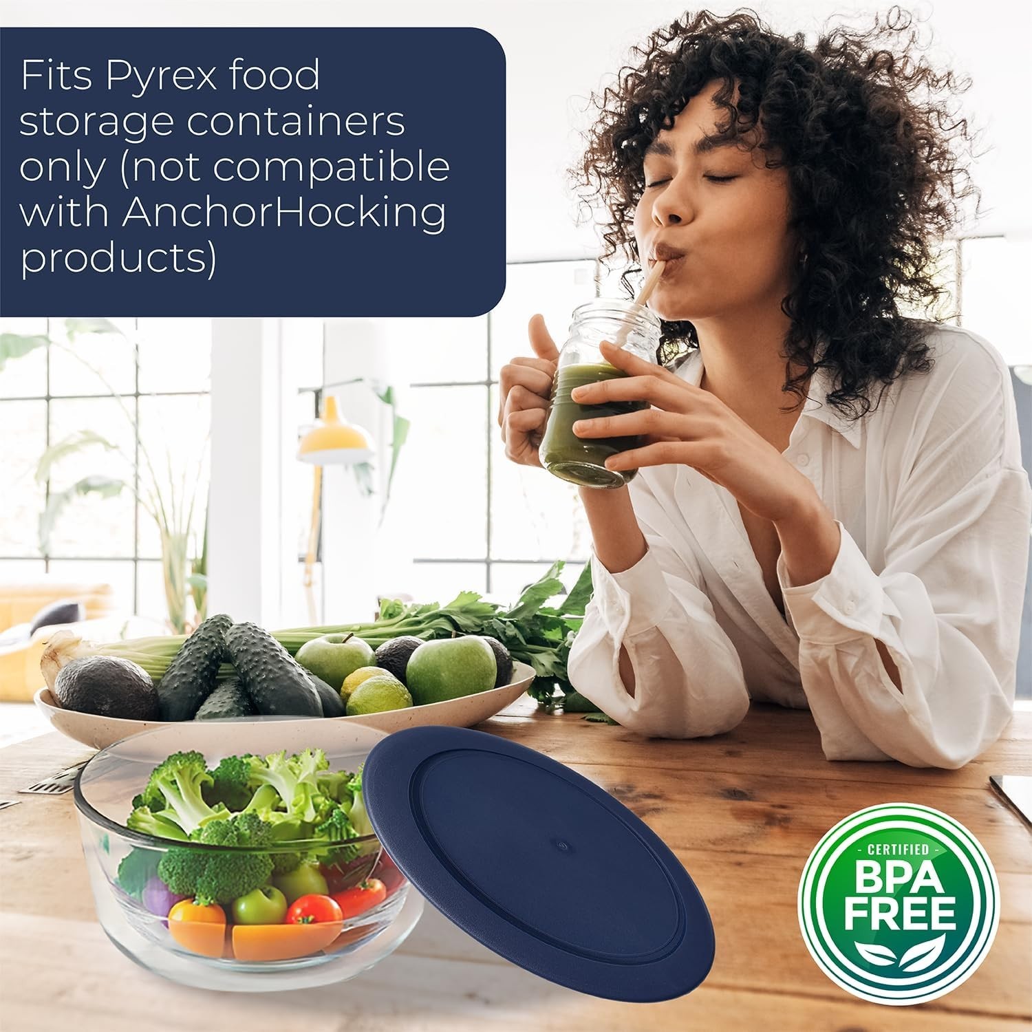 Replacement Lids for Pyrex Glass Containers 2-Cup 4-Cup 7 Cup Round 6pcs Food gallery