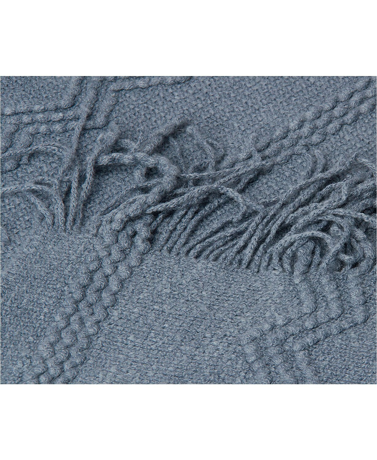 Battilo Home Woven Chain Patterns -Tasseled End Raised Zigzag Throw, 50 X 60 gallery