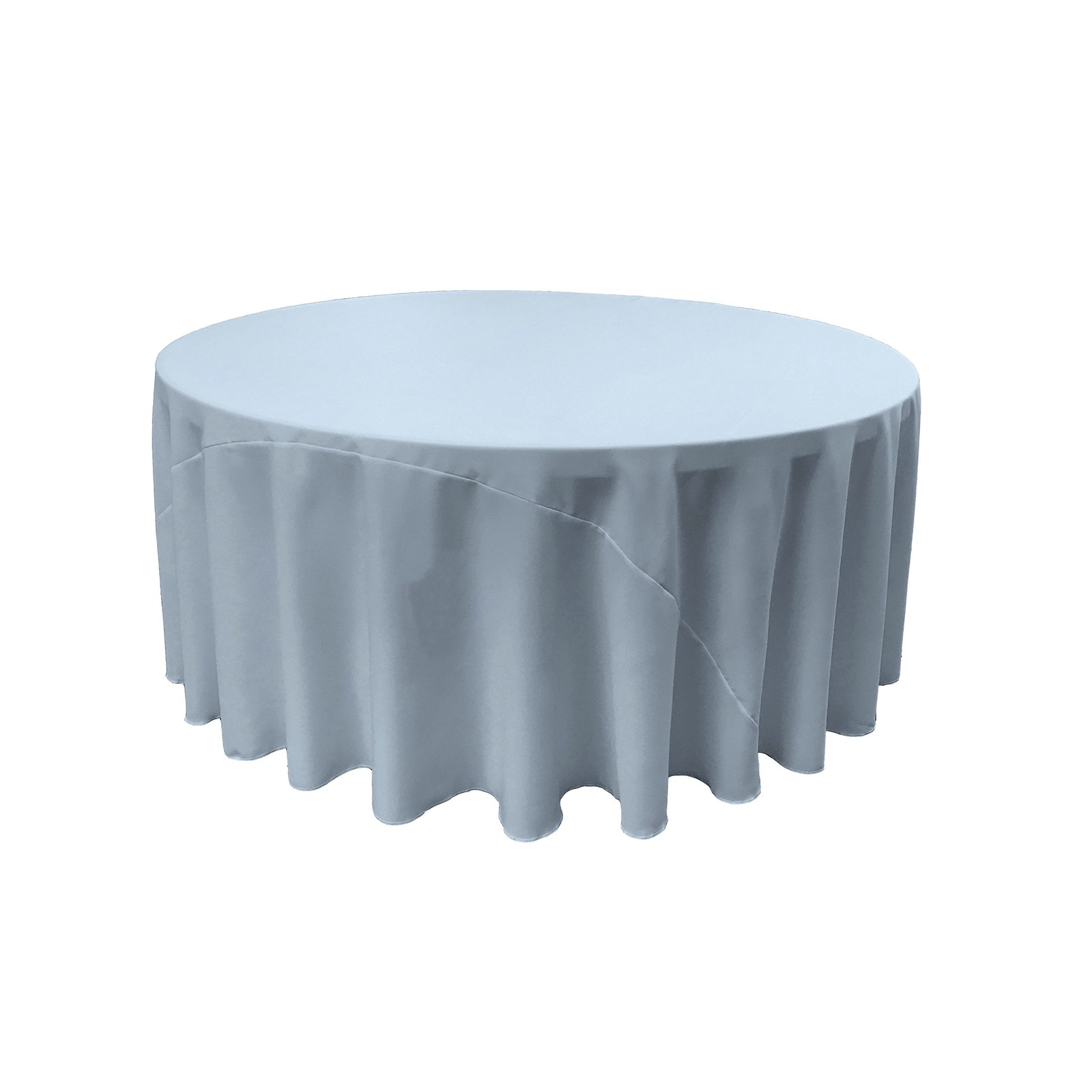 Polyester Poplin Round Tablecloth 132-Inch Light Blue gallery
