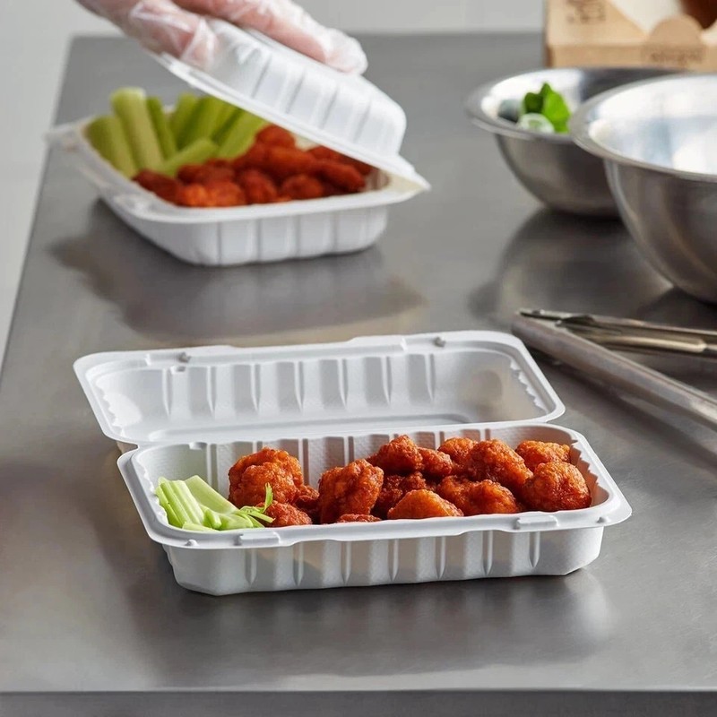 50 count 1-Comp Pebble Box Clamshell to go take-out Food Containers PP206 gallery
