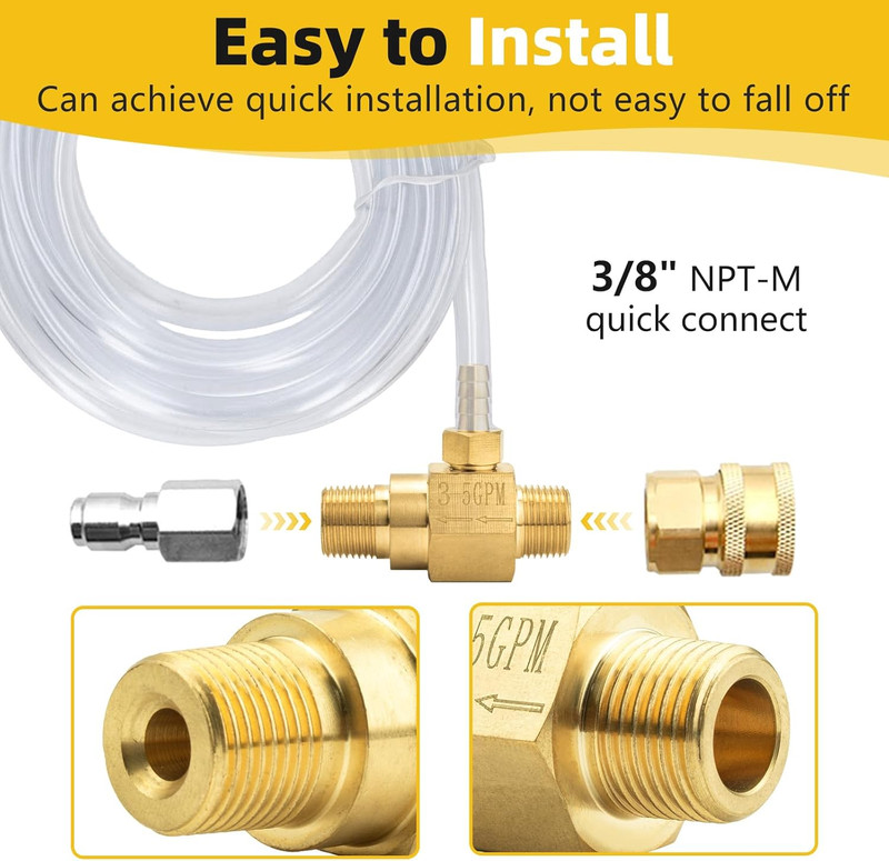 2 Pack down Stream Injector Pressure Washer High Draw Fixed 3-5GPM 4500PSI gallery