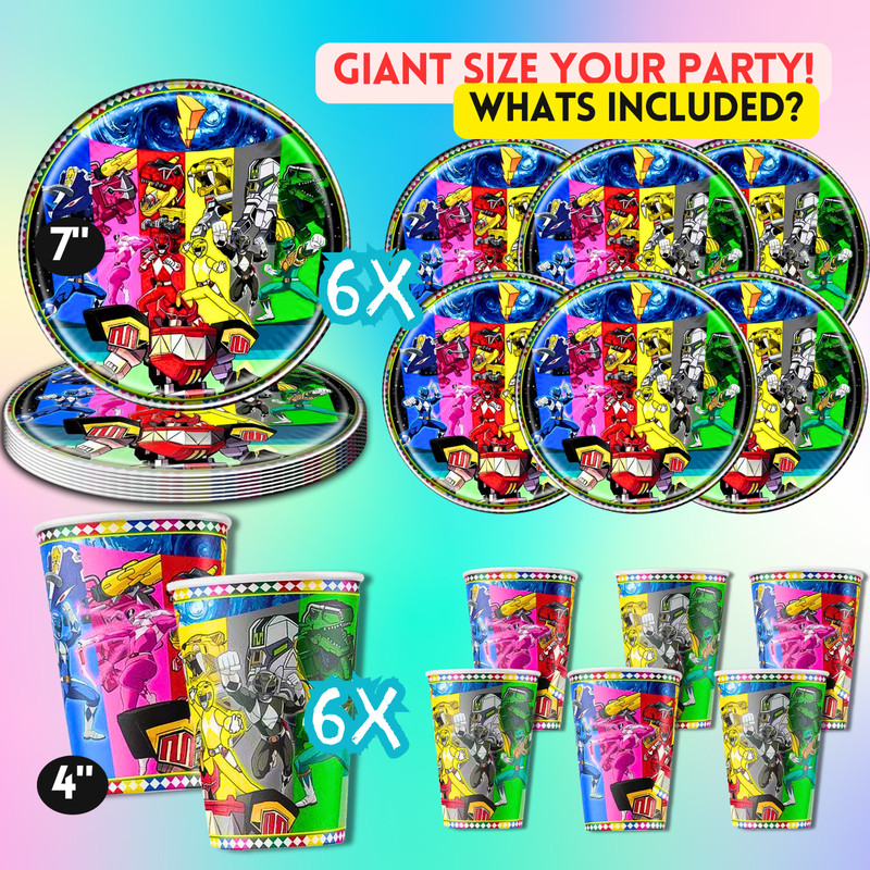 POWER RANGER TABLEWARE plate cup birthday party supplies decoration idea theme gallery