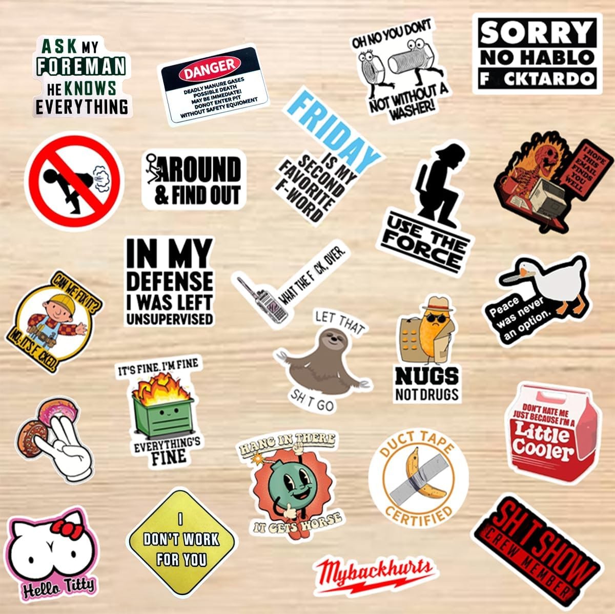 150pcs Funny Stickers for Adults Prank Meme Hilarious Sticker Pack for Laptop Ha gallery