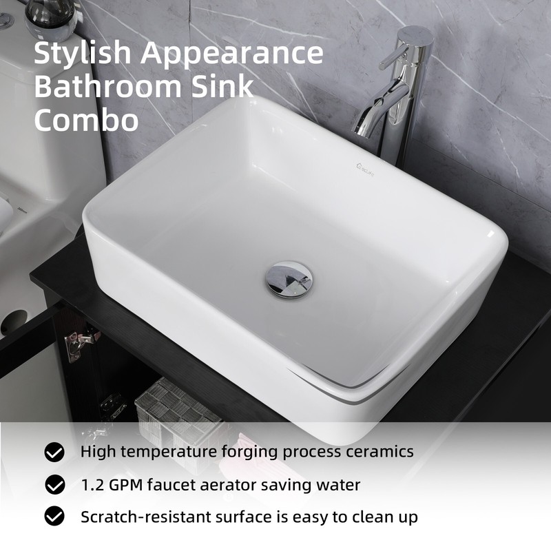 36 inch Bathroom Vanity Set Side Cabinet Ceramic Vessel Sink Combo No Mirror gallery