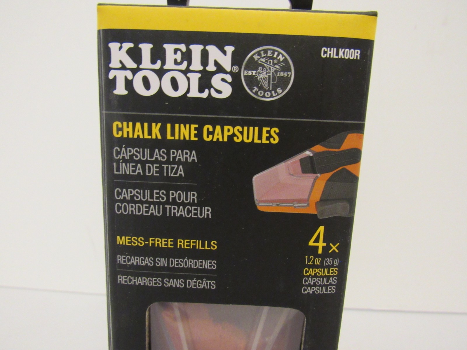 Klein Tools CHLK00R Red Chalk Line Capsules 4-Pack Mess-Free Semi-Permanent gallery