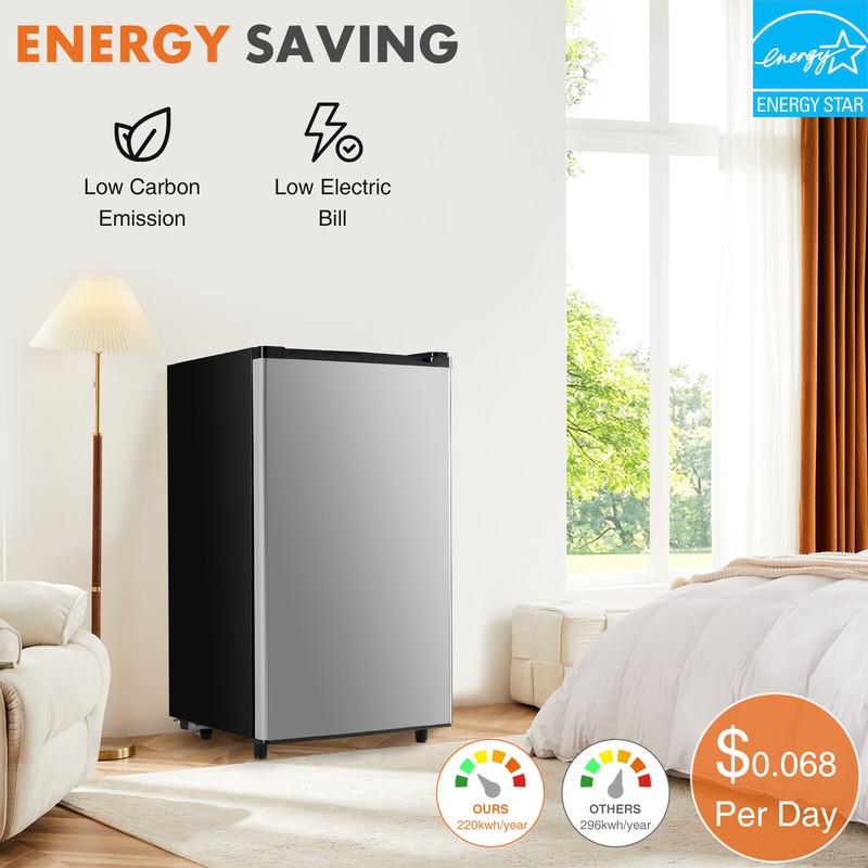 3.2 Cu.Ft Compact Mini Fridge with Freezer, Single Door, Adjustable Thermostat gallery