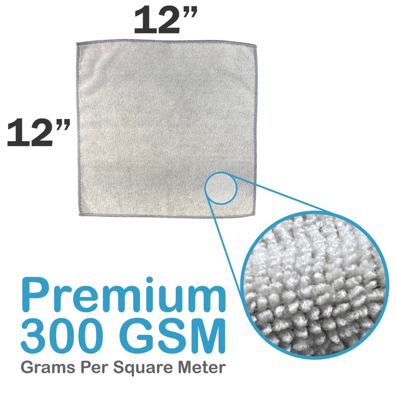 12 pack Antibacterial Silver Shield Microfiber Cloth 12"x12" 300 GSM Odor Free! gallery